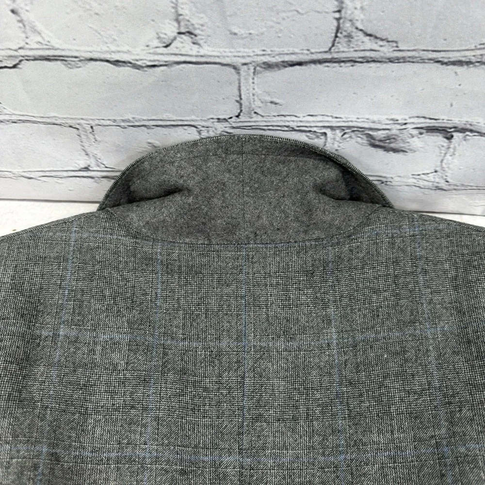VTG Hickey Freeman Suit 42L Pure Wool Gray‎ Glen Check 36L Pants USA 90s